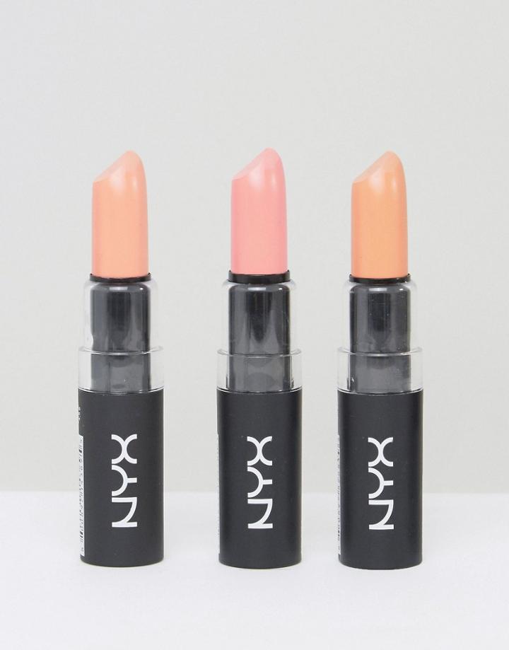 Nyx Professional Make-up Asos Exclusive Matte Lipstick Nudes Trio Set - Multi