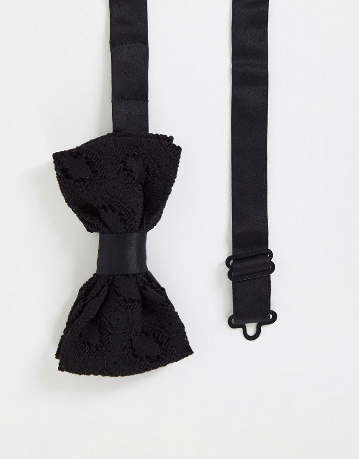 Devils Advocate Bow Tie In Lace-black