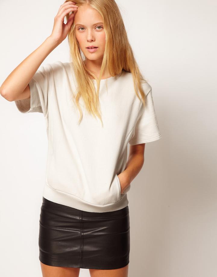 Asos White T Shirt In Sweat