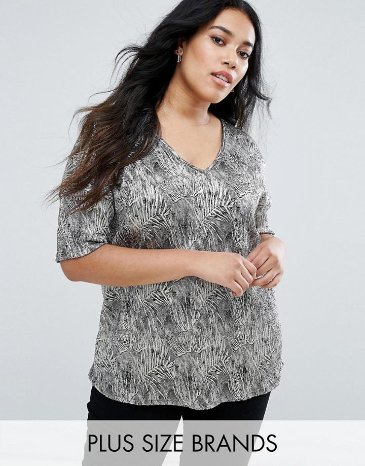 Junarose Leaf Print Woven Top - Multi