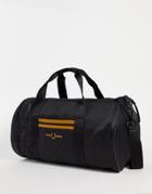 Fred Perry Twin Tipped Barrel Bag In Black