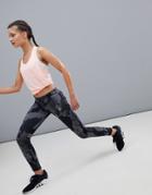 Adidas Running Climacool Response Leggings In Mono Print - Multi