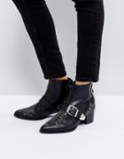 Raid Steph Stud Detail Mid Heeled Ankle Boots - Black