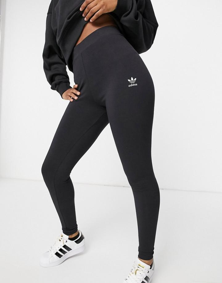 Adidas Originals Trefoil Essentials Logo Leggings In Black