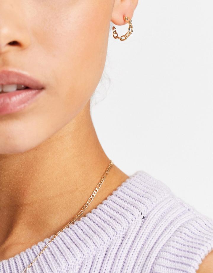 Pieces Link Hoops In Gold
