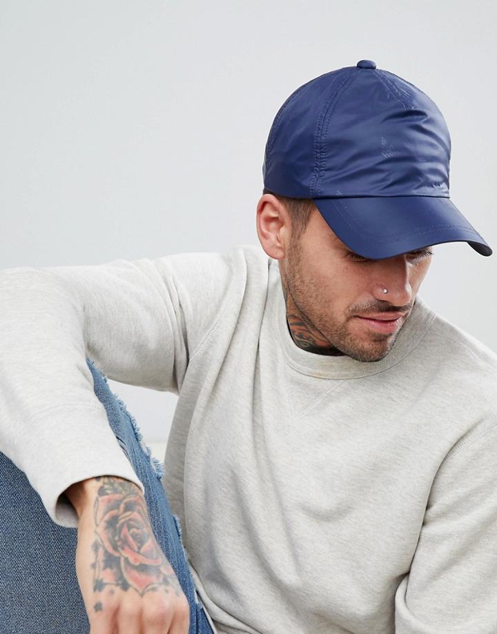 Emporio Armani Nylon Logo Baseball Cap In Navy - Navy