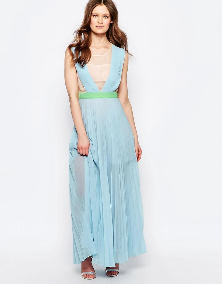 Jovonna Neon Town Maxi Dress - Blue