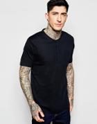 Lindbergh Henley T-shirt With Pocket In Navy - Navy