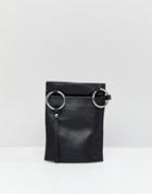 Weekday Leather Money Bag With Ring Detail - Black