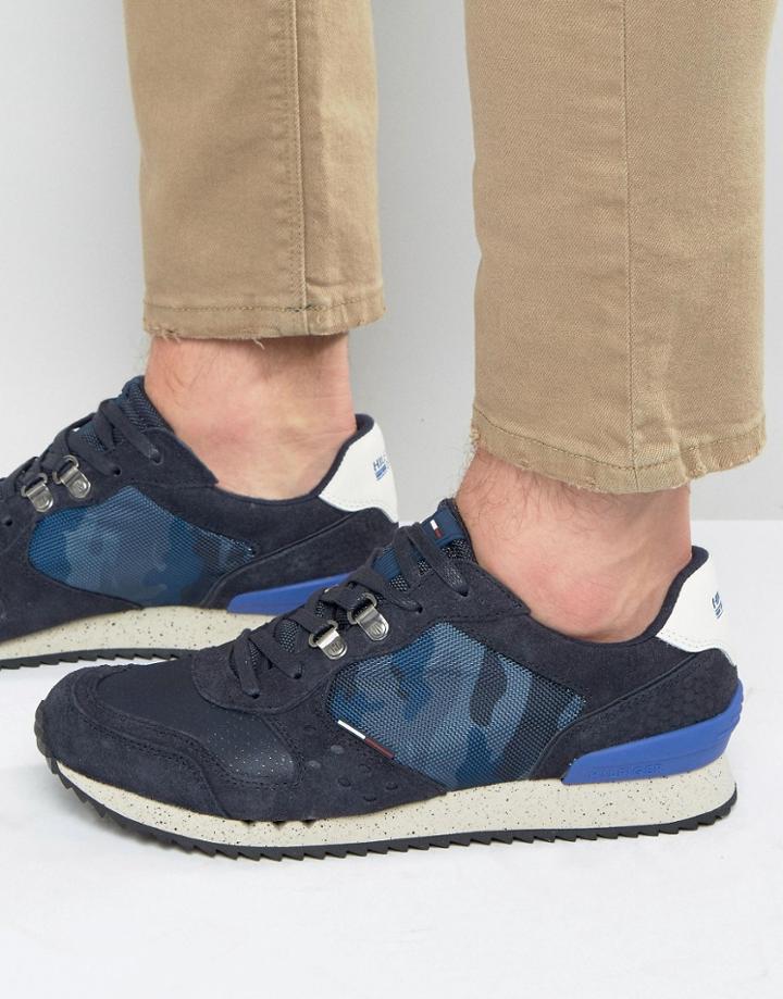Hilfiger Denim Barton Camo Runner Sneakers - Navy