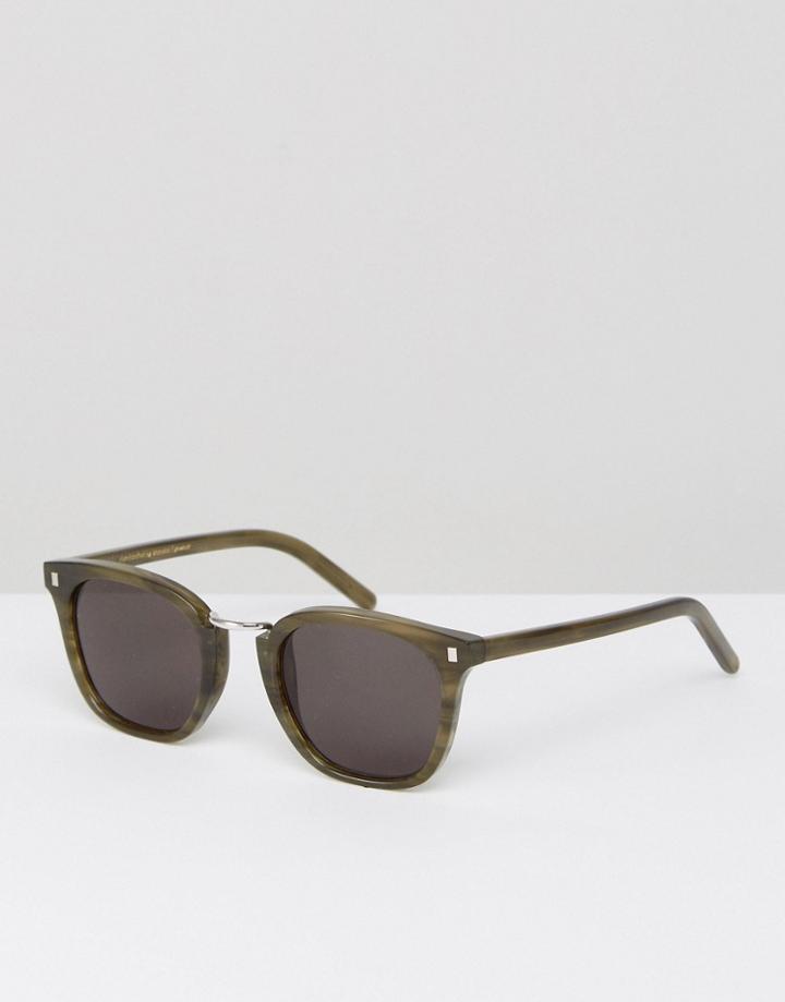 Monokel Eyewear Ando Square Sunglasses In Green - Green
