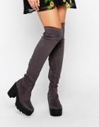 Truffle Collection Nora Over The Knee Boots - Gray