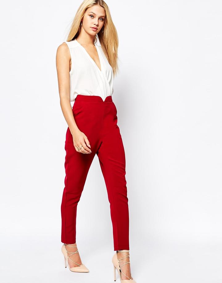 Missguided Cigarette Pants - Wine