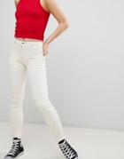 Pull & Bear Super High Waist Skinny Jean - White