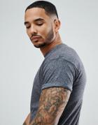 New Look T-shirt With Roll Sleeve In Grey - Gray