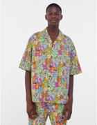 Bershka Printed Shirt Set In Multi