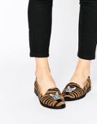 Park Lane Zebra Suede Slipper Shoes