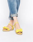 Asos Juno Espadrille Bow Sandals - Yellow