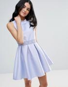 Zibi London Skater Dress With Lace Insert - Purple