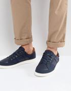 Jack & Jones Rayne Faux Leather Sneakers In Navy - Navy