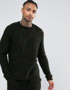 Asos Sweater In Speckled Boucle Yarn - Black