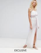 Akasa Embroidered Off The Shoulder Maxi Beach Dress - Multi