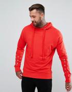 Boohooman Hoodie With Sleeve Detail In Red - Red