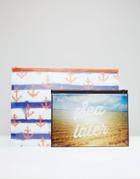 Paperchase Sea You Later Zip Lock Pouches - Pack Of 2 - Multi