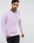 Asos Textured Sweater In Lilac - Purple