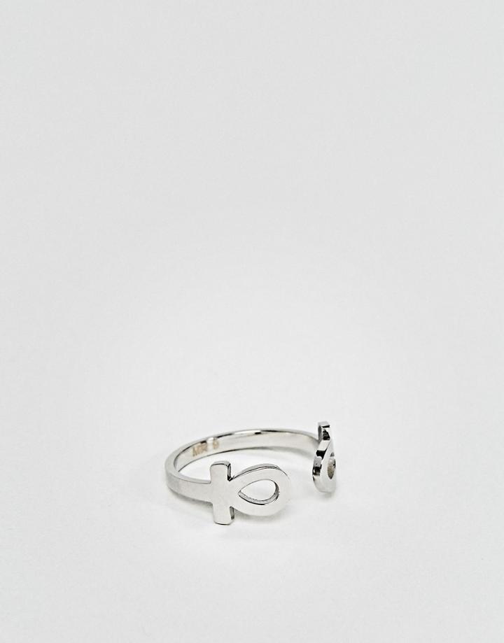 Mister Double Ankh Ring In Silver - Silver