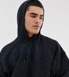 Reclaimed Vintage Inspired Oversized Hoodie In Washed Black
