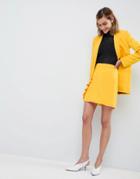 Asos Design Tailored Pop Yellow Mini Skirt - Yellow