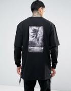 Cayler & Sons Layered Sweatshirt With Graphic Back Patch - Black