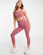 Urban Threads Seamless Gym Leggings In Dusky Pink
