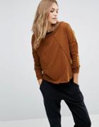 Vero Moda Seam Detail Slouchy Sweatshirt - Brown