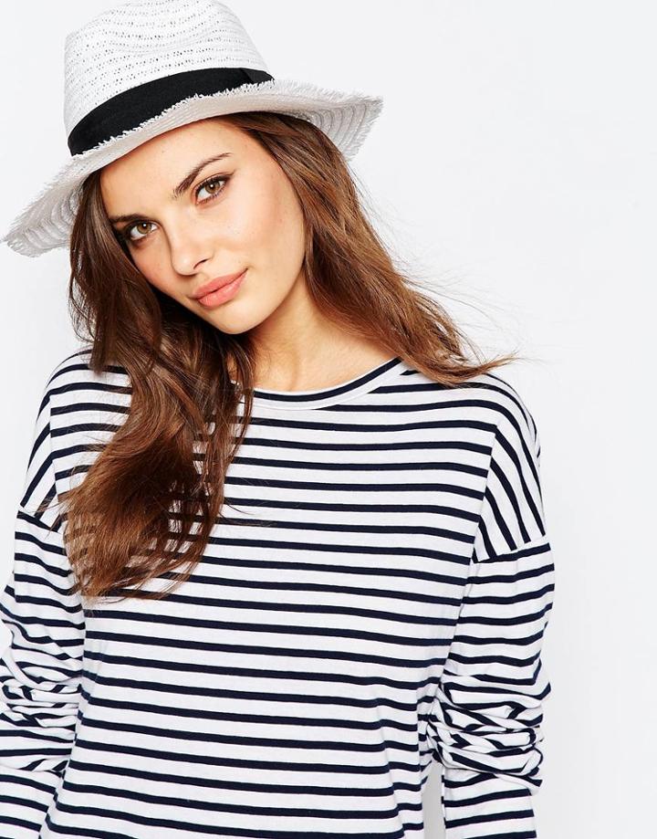 Aldo Straw Panama Hat With Textued Band