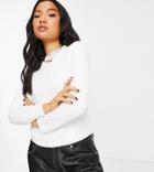 New Look Petite Fluffy Sweater In White