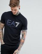 Ea7 Slim Fit Stretch Large Logo T-shirt In Black - Black