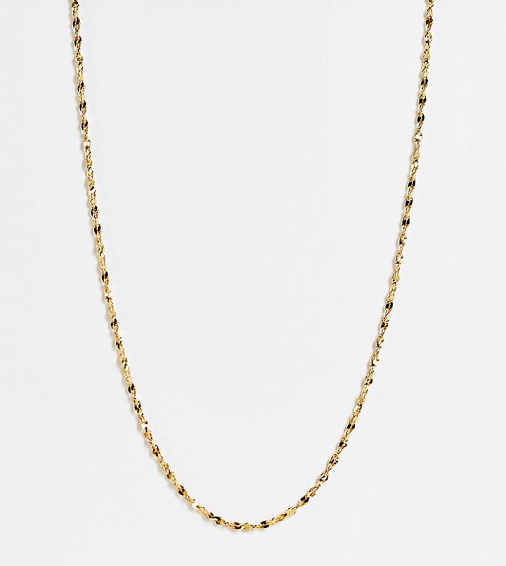 Asos Design 14k Gold Plated Choker Necklace In Twist Chain