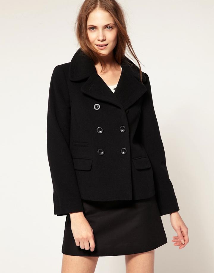 Boutique By Jaeger Wool Pea Coat - Black