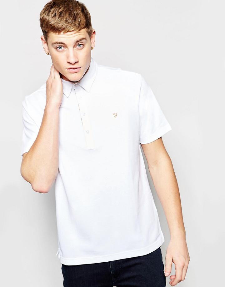 Farah Hayden Pique Polo Shirt - White
