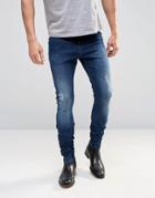 Asos Super Skinny Stacker Jeans In Indigo - Indigo