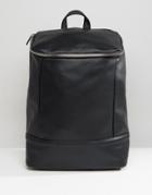 Asos Backpack With Chunky Zip Top - Black