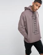 Asos Oversized Hoodie With Print - Gray
