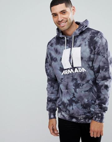 Armada Icon Acidwash Logo Hoodie In Black - Black