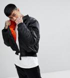 Reclaimed Vintage Revived Ma1 Bomber Jacket In Black - Black