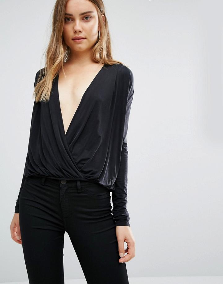 Samsoe & Samsoe Trinny Cupro Twist Front Blouse - Black