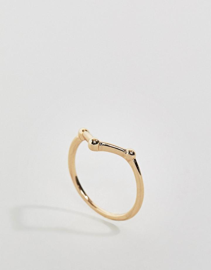 Asos Abstract Ball Thumb Ring - Gold