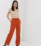 Monki Wide Leg Sweatpants In Rust - Brown