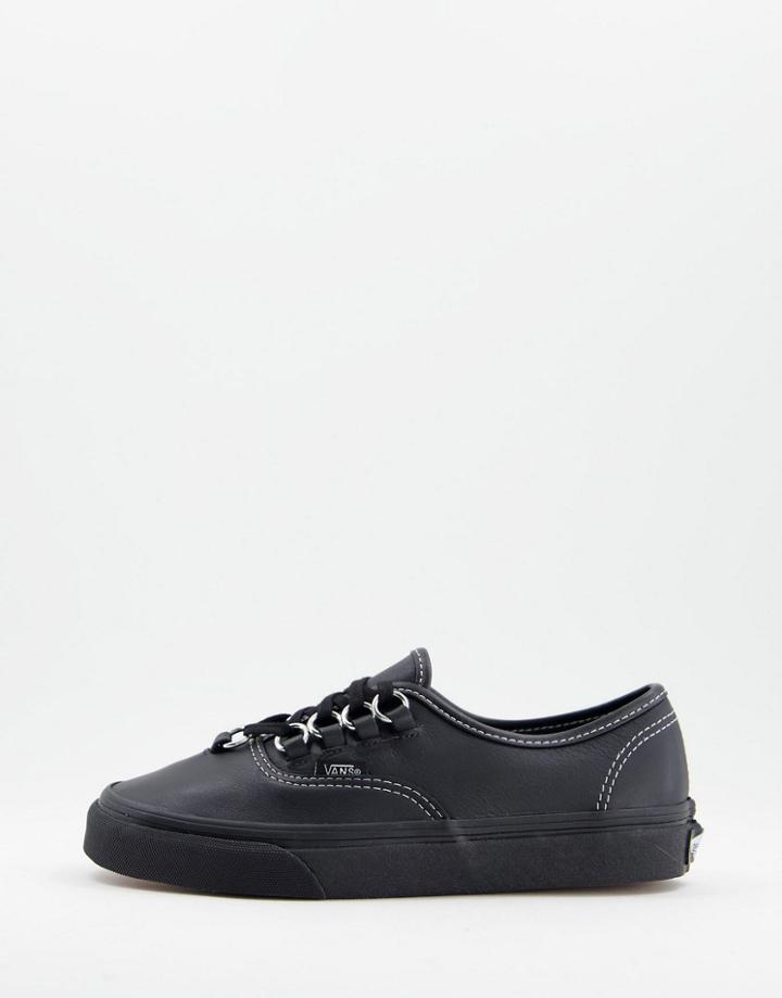 Vans Authentic Leather Sneakers In Black